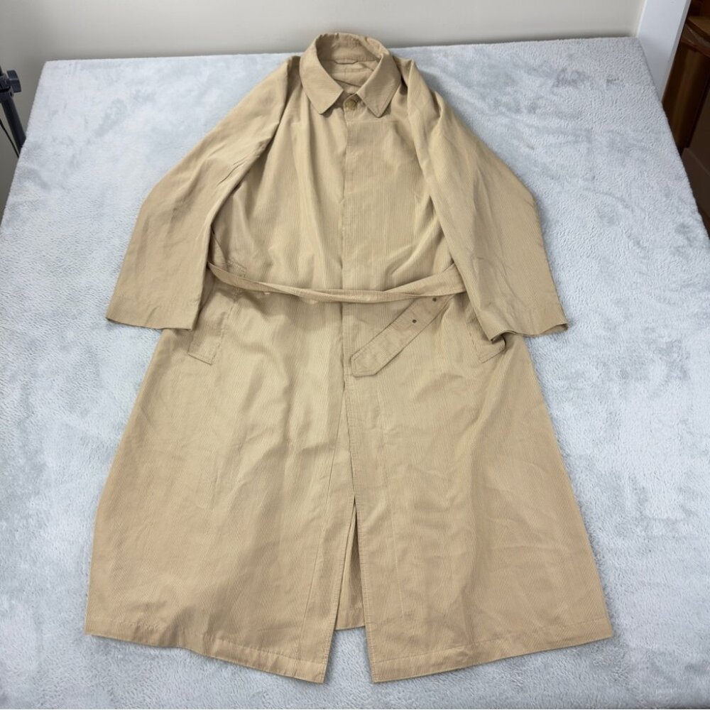 Vintage Herno Conferioni do Lusso Tan Trench Coat Men's Size 54 EU Made Italy